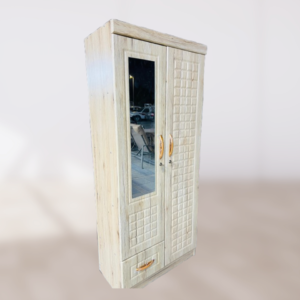 Double Door Wardrobe with Shelves & Drawer