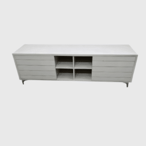 Modern Light Oak TV Stand White Media Console with Drawers and Cabinet