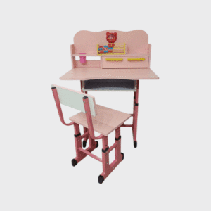 Modern Pink Study Desk and Chair Set for Kids