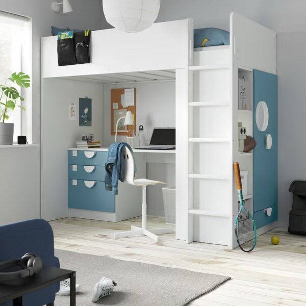 Blue Bunk Bed for Kids Room