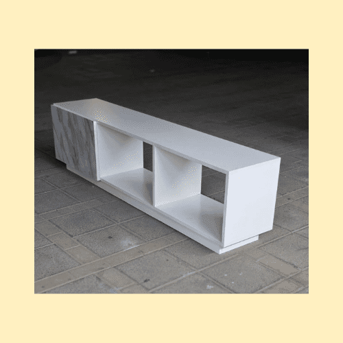 Modern White & Grey TV Cabinet in Dubai