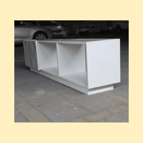 Modern White & Grey TV Cabinet