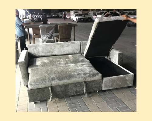 Modern sofa bed with built-in storage for sale in Abu Dhabi