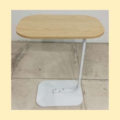 Compact Beech Wood Side Table with White Base UAE