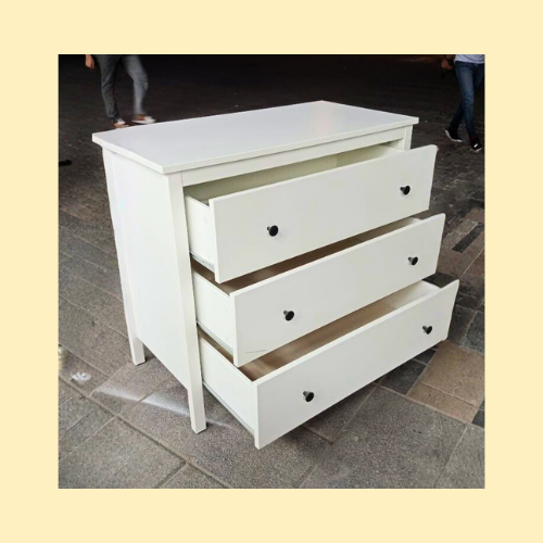 White wooden chest of drawers in Abu Dhabi for bedroom storage