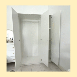 3-Door White Wardrobe | Spacious Brand New Wardrobe