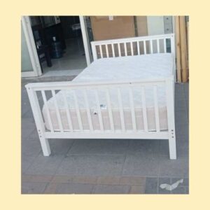 Modern white wooden single bed UAE – minimalist design
