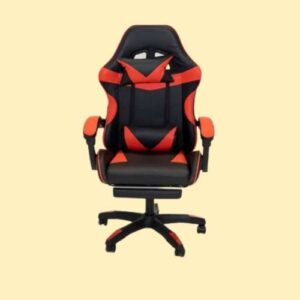 Red and black PU leather gaming chair Abu Dhabi ergonomic design
