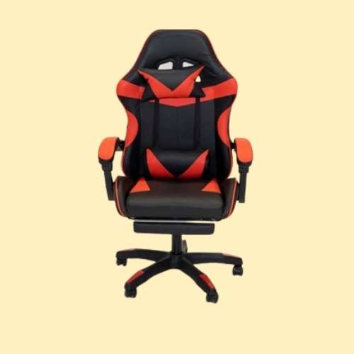 Red and black PU leather gaming chair Abu Dhabi ergonomic design