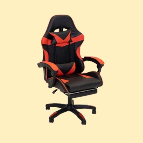 Adjustable red black gaming chair with padded armrests UAE