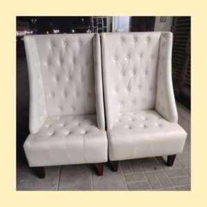 White Accent Chair with Wooden Legs – UAE Furniture