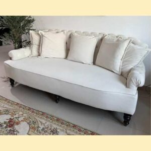 Premium White Cushion-Back Sofa – Comfortable & Affordable