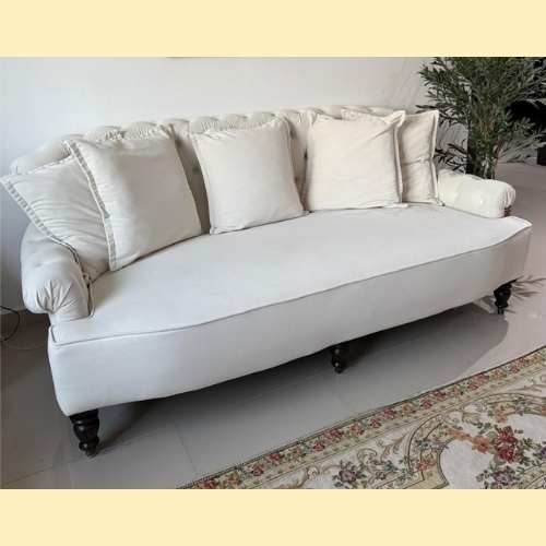 Premium White Cushion-Back Sofa for Sale in Abu Dhabi