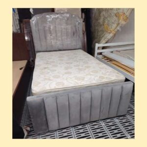 Grey Velvet Single Bed Frame Abu Dhabi