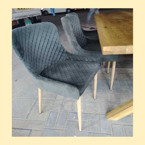 Contemporary dining table set with upholstered chairs UAE