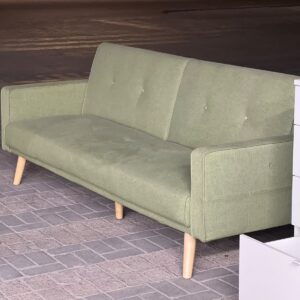 Used Green Sofa Dubai | Modern 3-Seater Fabric Couch | Used Furniture in Abu Dhabi
