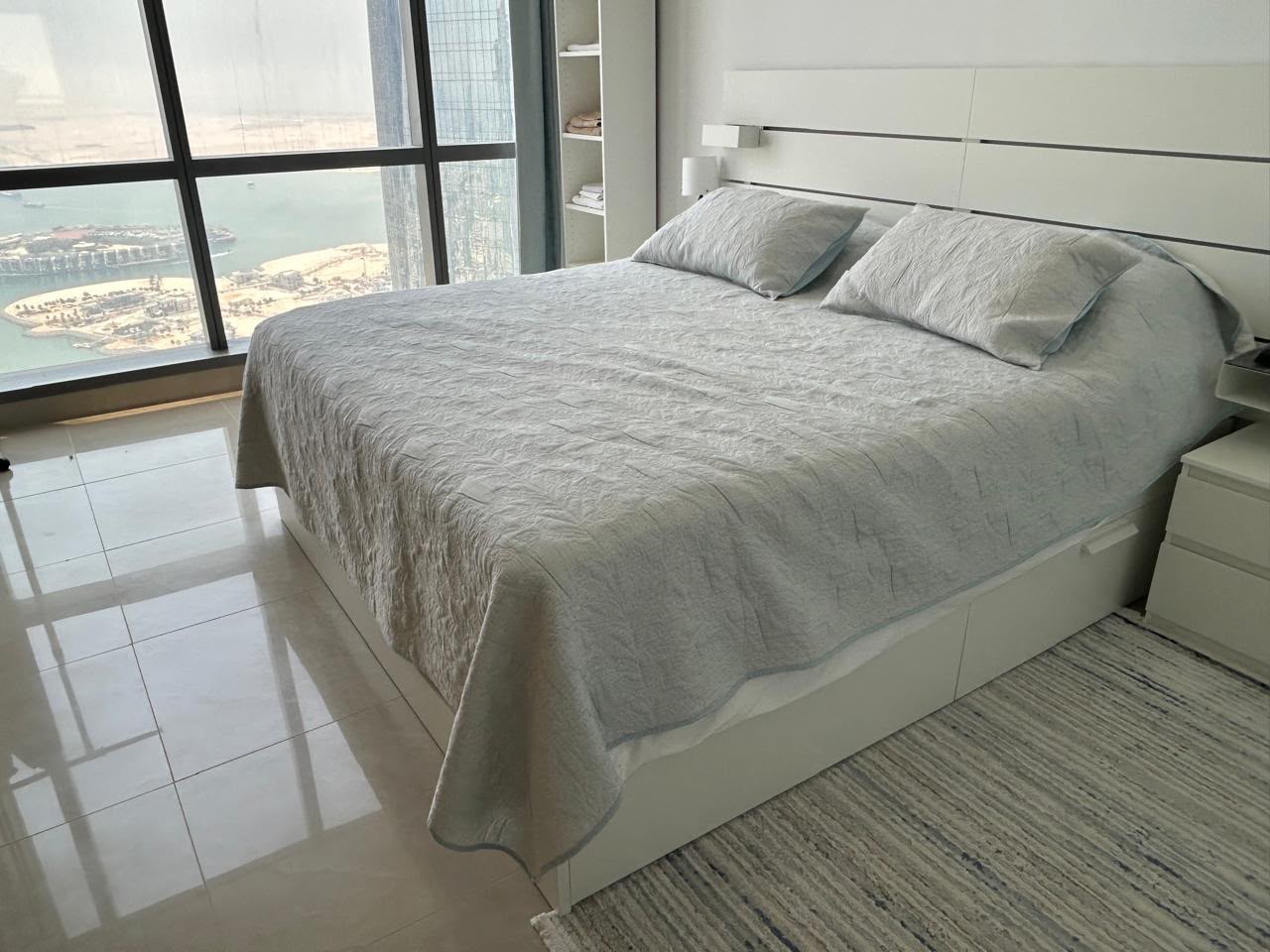 Used Bed with Mattress & Side Tables for Sale in Abu Dhabi | Modern Bedroom Set - Image 2