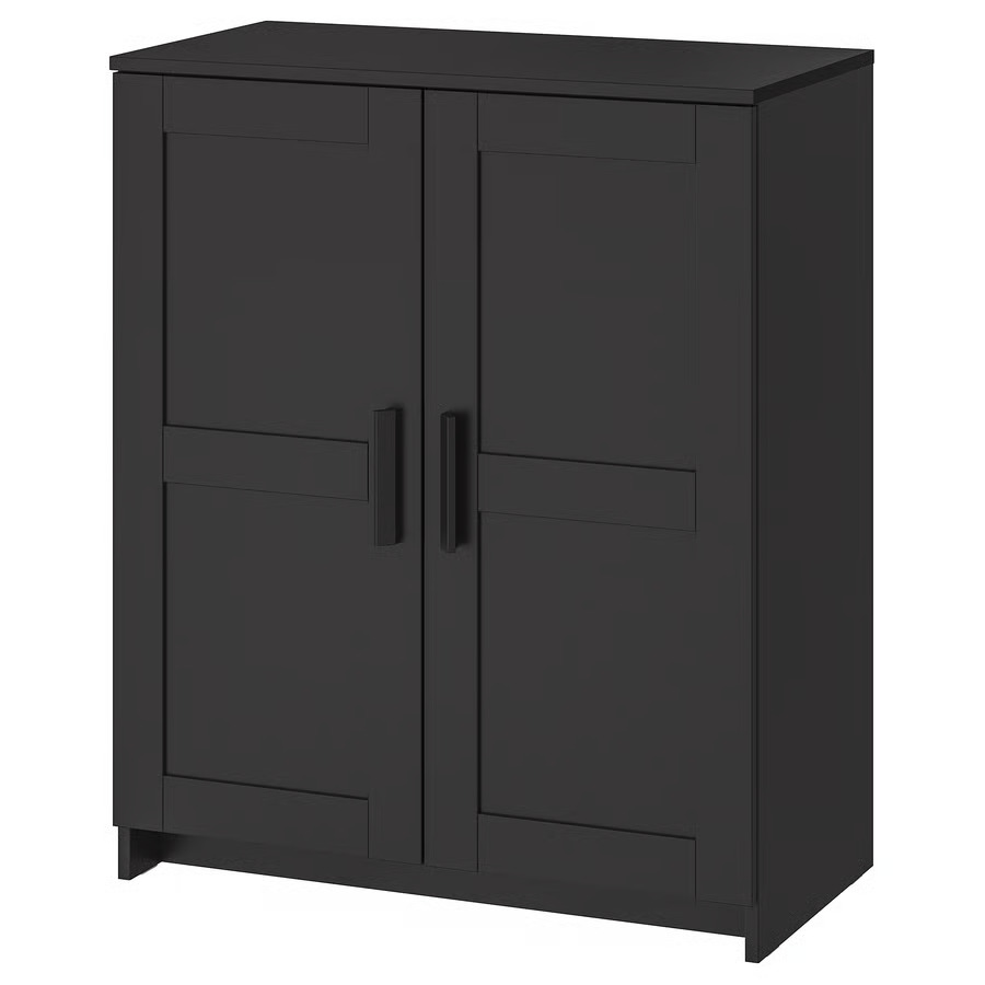 Black IKEA BRIMNES 2 door wooden used storage cabinet organizer in Abu Dhabi
