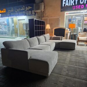 Modern light grey modular L-shape used sofa in Abu Dhabi from Home Centre